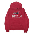 HOLLISTER Mens Red Hoodie M Cotton Blend Pullover Hooded Sweatshirt Casual