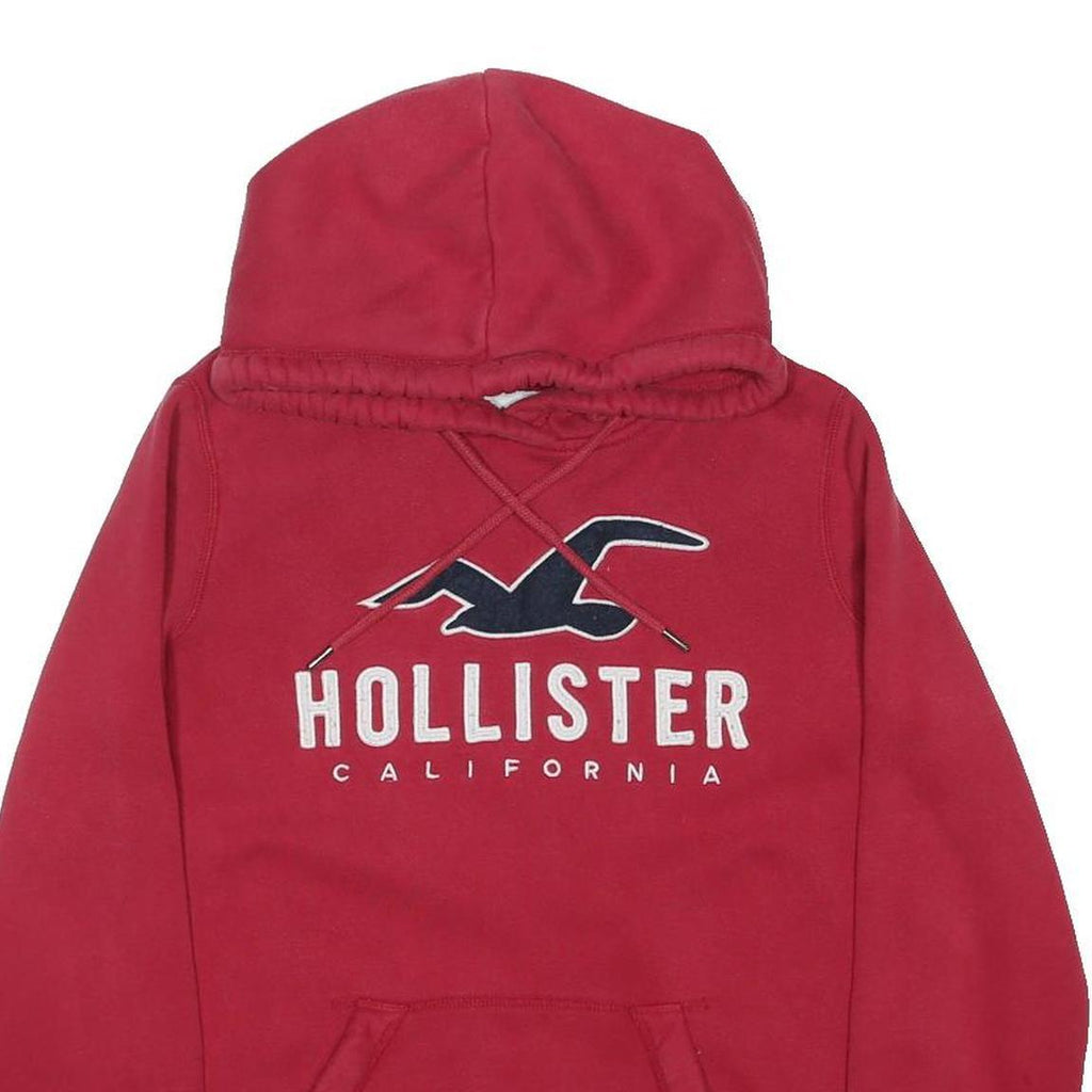 HOLLISTER Mens Red Hoodie M Cotton Blend Pullover Hooded Sweatshirt Casual