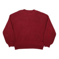 Womens Red Plain Pullover Jumper Crew Neck Basic Knit L Polyester Comfortable