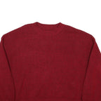 Womens Red Plain Pullover Jumper Crew Neck Basic Knit L Polyester Comfortable
