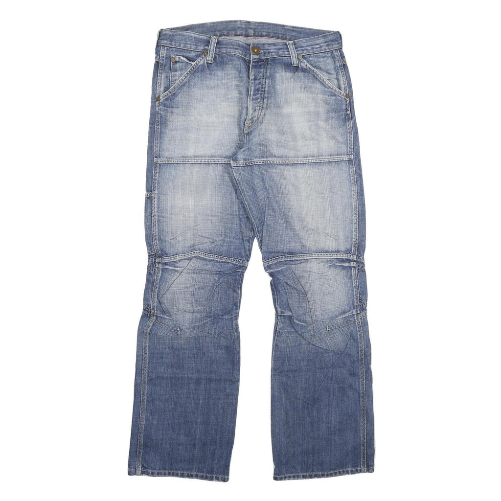 Mens Blue Relaxed Jeans Denim Medium W35 L33 Casual Workwear Button Closure