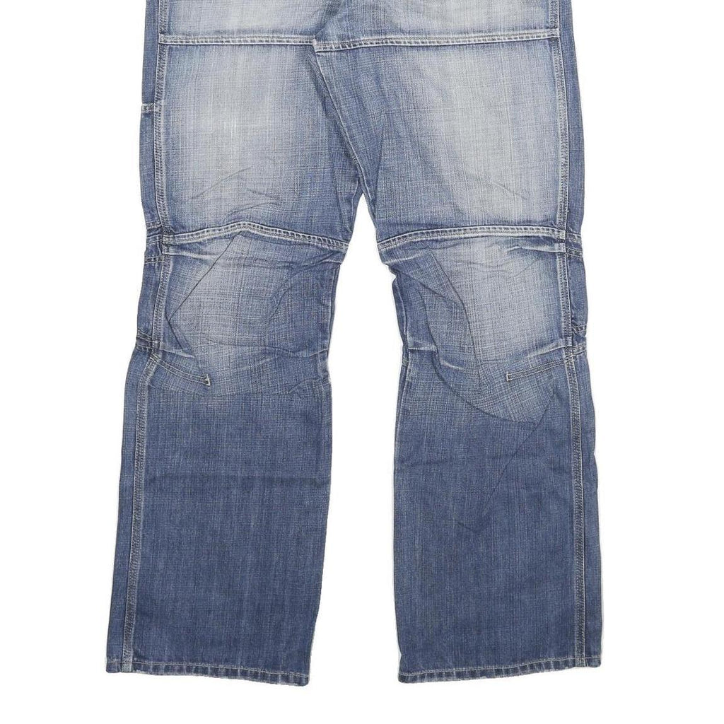 Mens Blue Relaxed Jeans Denim Medium W35 L33 Casual Workwear Button Closure
