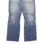 Mens Blue Relaxed Jeans Denim Medium W35 L33 Casual Workwear Button Closure