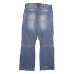 Mens Blue Relaxed Jeans Denim Medium W35 L33 Casual Workwear Button Closure