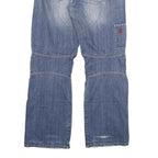 Mens Blue Relaxed Jeans Denim Medium W35 L33 Casual Workwear Button Closure