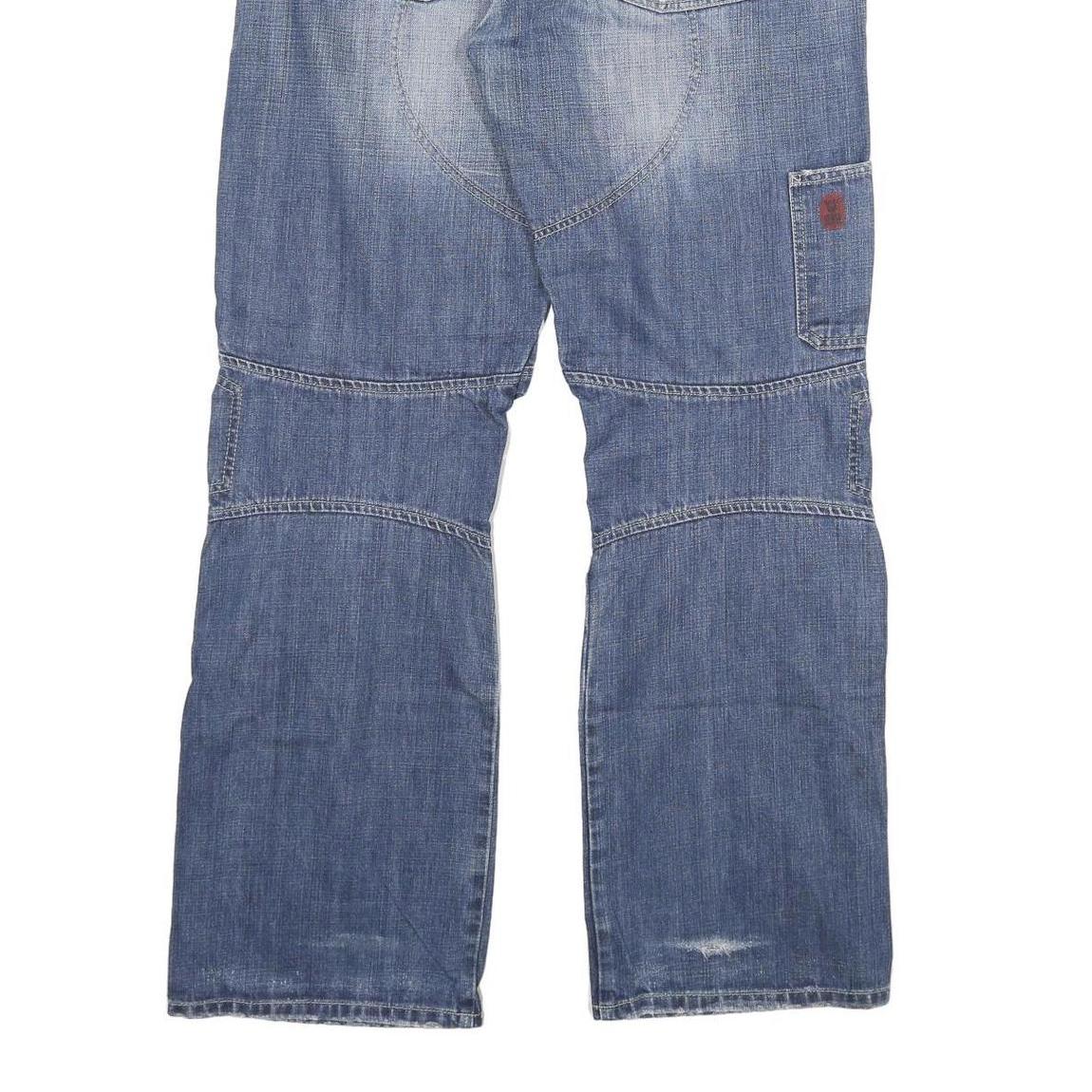 Mens Blue Relaxed Jeans Denim Medium W35 L33 Casual Workwear Button Closure