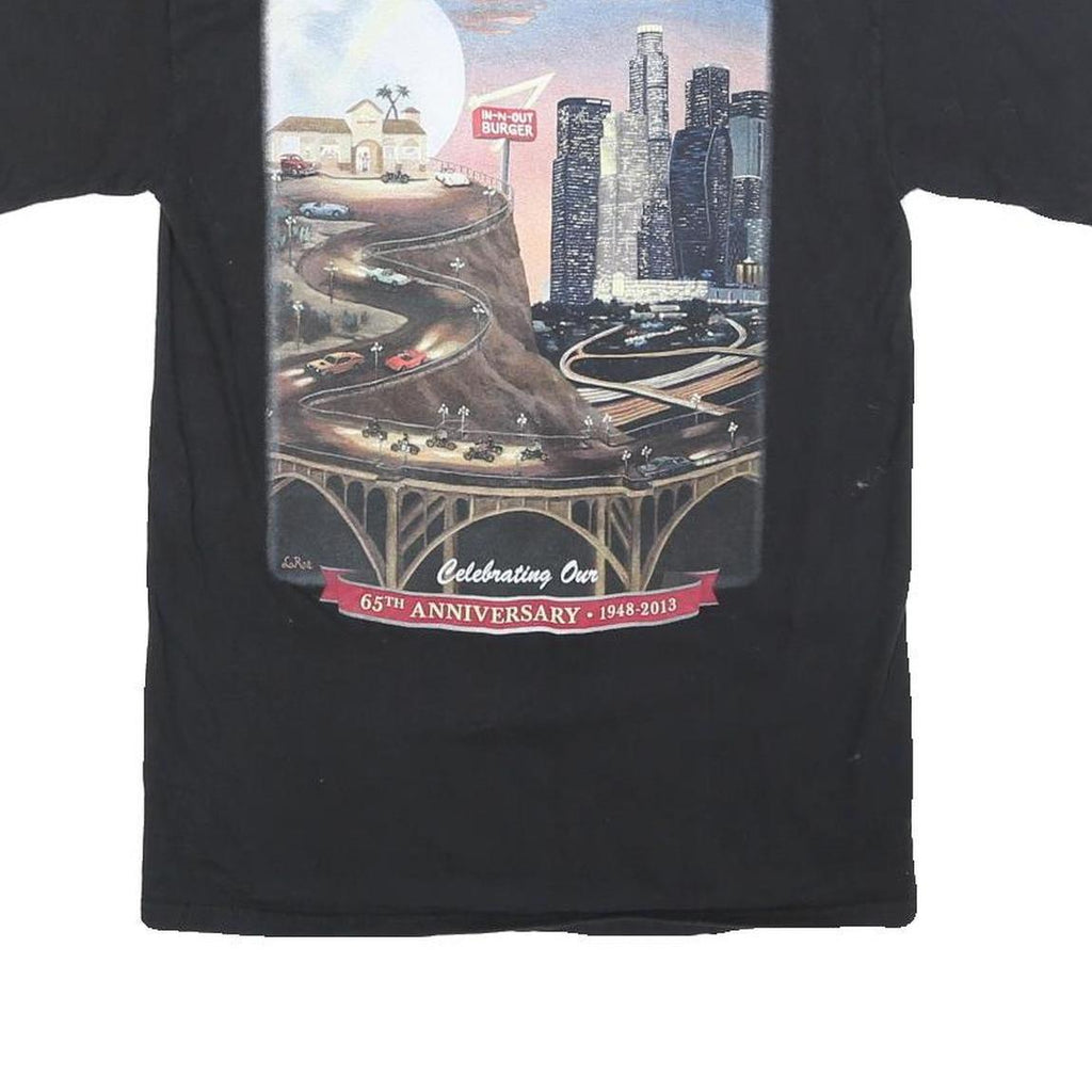 HANES Mens Black Graphic T-Shirt S Short Sleeve Crew Neck California Print