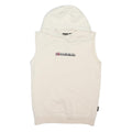 NAPAPIJRI Mens Cream Sleeveless Hoodie S Cotton Blend Casual Sleeveless Hooded