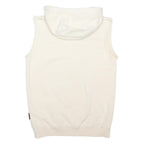 NAPAPIJRI Mens Cream Sleeveless Hoodie S Cotton Blend Casual Sleeveless Hooded