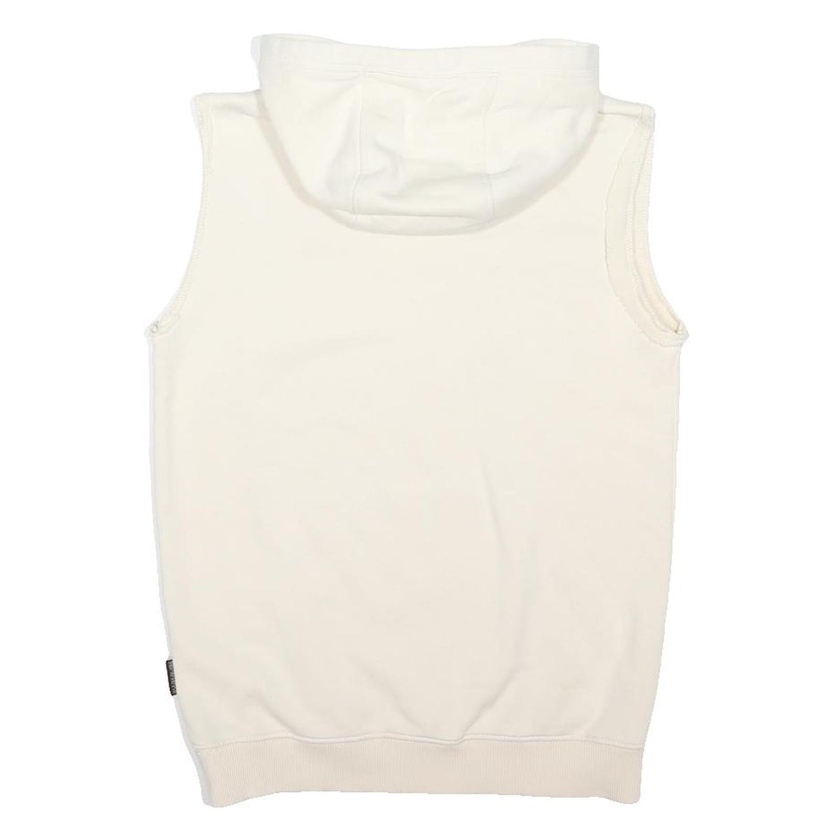 NAPAPIJRI Mens Cream Sleeveless Hoodie S Cotton Blend Casual Sleeveless Hooded