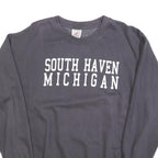 WORLDWIDE Mens Black South Haven Michigan Crew Neck M Cotton Blend Sweatshirt