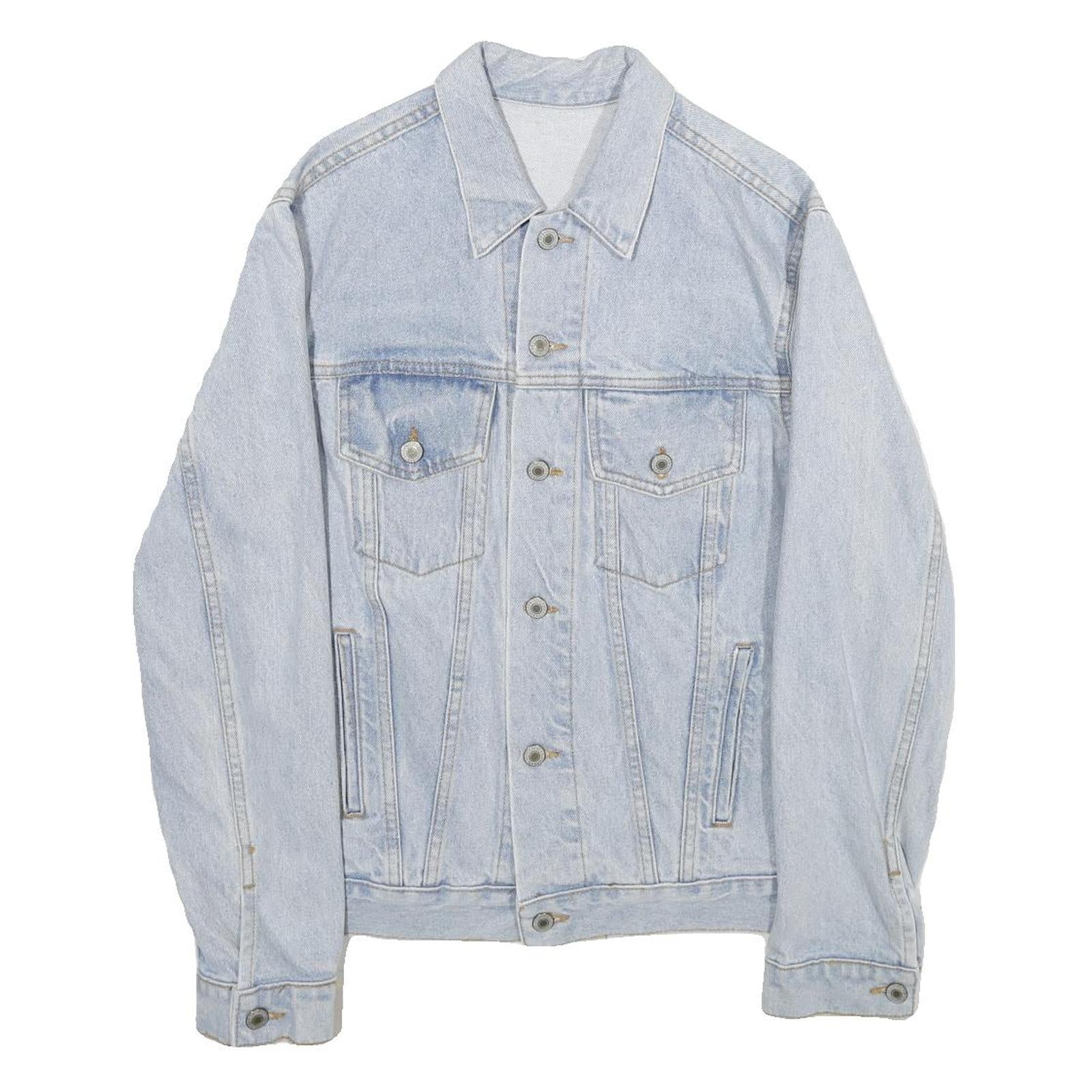 J GALT Mens Blue Cotton Denim Jacket S Classic Regular Fit Button Closure