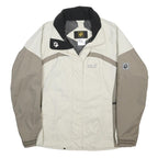 JACK WOLFSKIN Womens White & Beige Outdoor Zip Jacket UK 14 Polyamide Blend