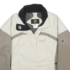 JACK WOLFSKIN Womens White & Beige Outdoor Zip Jacket UK 14 Polyamide Blend