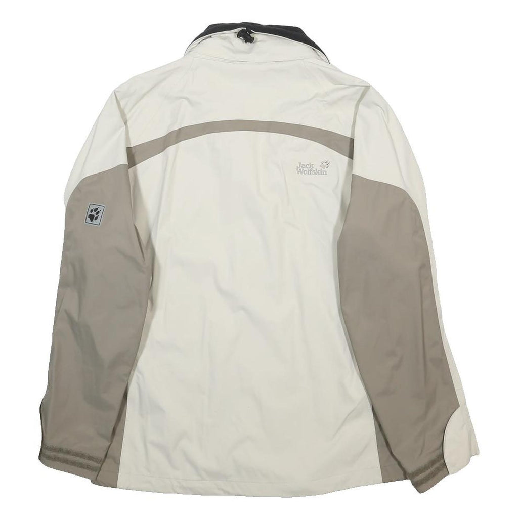 JACK WOLFSKIN Womens White & Beige Outdoor Zip Jacket UK 14 Polyamide Blend