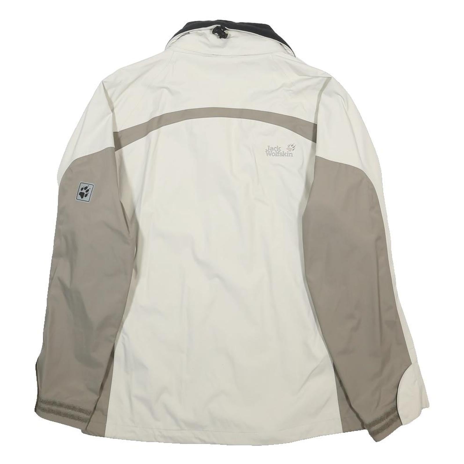 JACK WOLFSKIN Womens White & Beige Outdoor Zip Jacket UK 14 Polyamide Blend