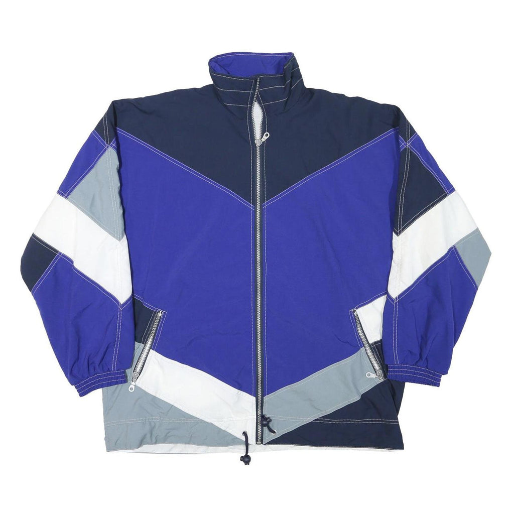 MARKA Mens Blue White Grey Colourblock Zip Jacket M Polyester Blend Sportswear