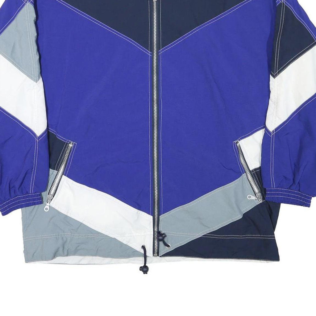 MARKA Mens Blue White Grey Colourblock Zip Jacket M Polyester Blend Sportswear