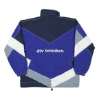 MARKA Mens Blue White Grey Colourblock Zip Jacket M Polyester Blend Sportswear