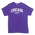 GILDAN Chicago Illinois Mens T-Shirt Purple USA M