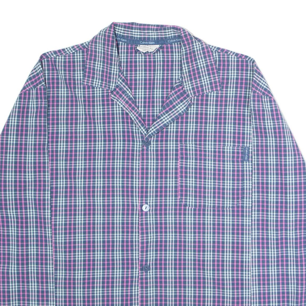 CALVIN KLEIN Womens Shirt Blue Check Long Sleeve M