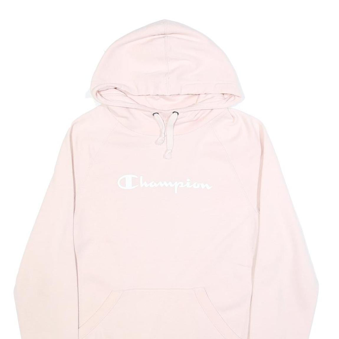 CHAMPION Womens Pink Hoodie XS Cotton Blend Pullover Hooded Sweatshirt