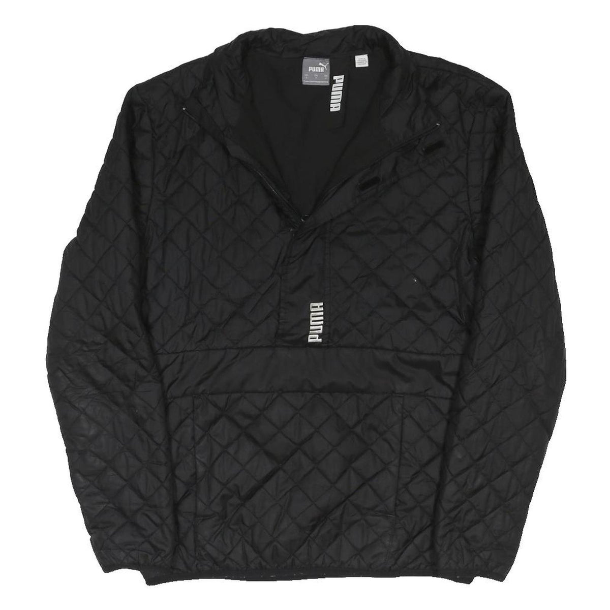 PUMA Mens Black Quilted Jacket S Polyester Blend Zip Sportwear