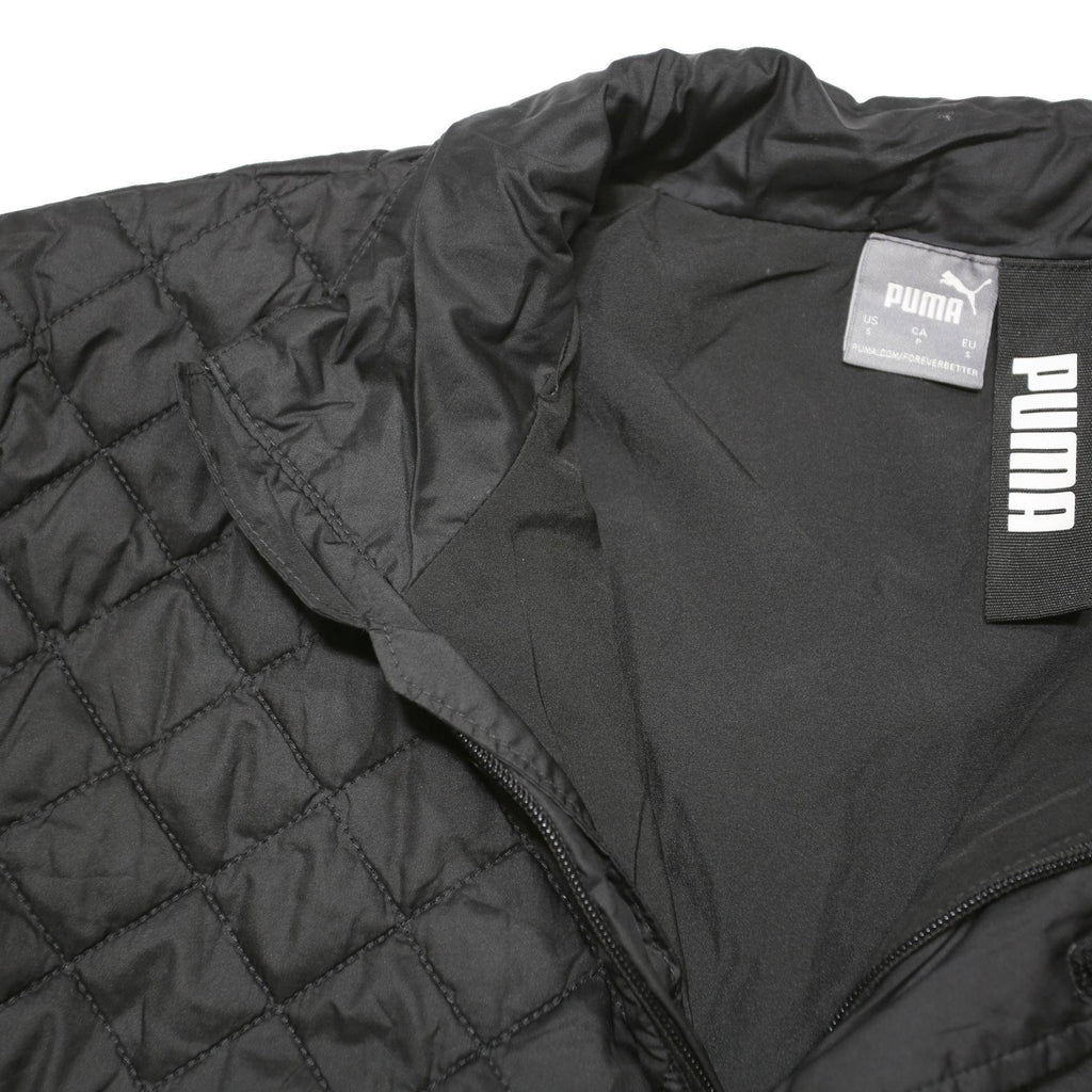 PUMA Mens Black Quilted Jacket S Polyester Blend Zip Sportwear