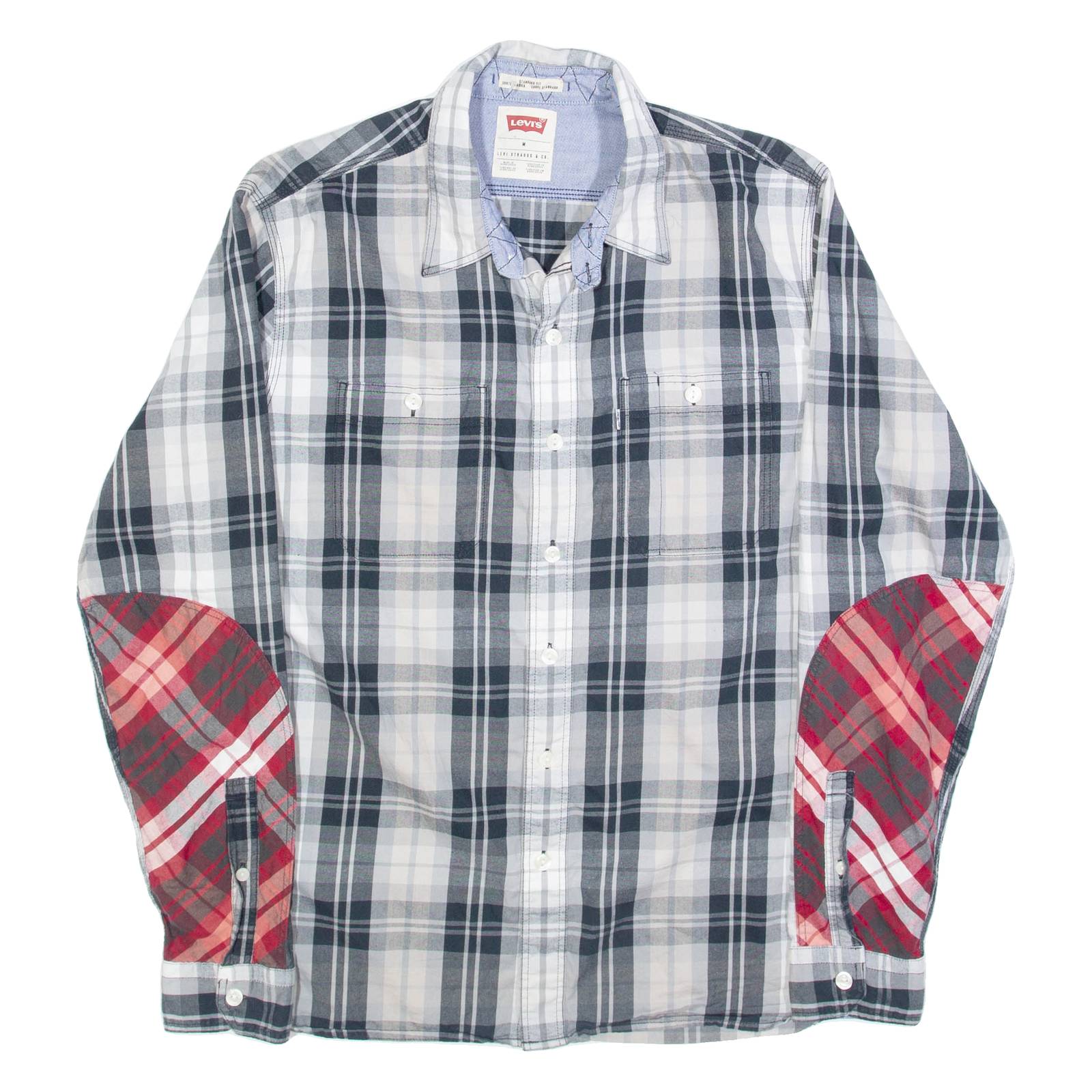 LEVI'S Mens Shirt Black Plaid Long Sleeve M