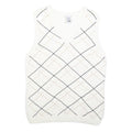 IZOD Womens White Sleeveless Patterned V Neck Basic Knit Jumper L Cotton