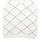 IZOD Womens White Sleeveless Patterned V Neck Basic Knit Jumper L Cotton