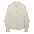 TOMMY HILFIGER Womens Beige Checked Shirt UK 6 Classic Fit Button Down Cotton