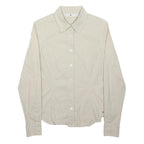 TOMMY HILFIGER Womens Beige Checked Shirt UK 6 Classic Fit Button Down Cotton