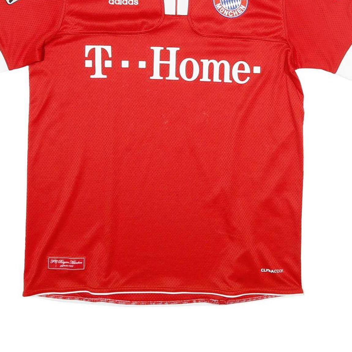 ADIDAS Mens Red Bayern Munchen Graphic T-Shirt M Short Sleeve Crew Neck Football