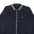 CHAMPION Mens Navy Blue Zip Jacket 2XL Polyester Blend Plain Sportswear Casual