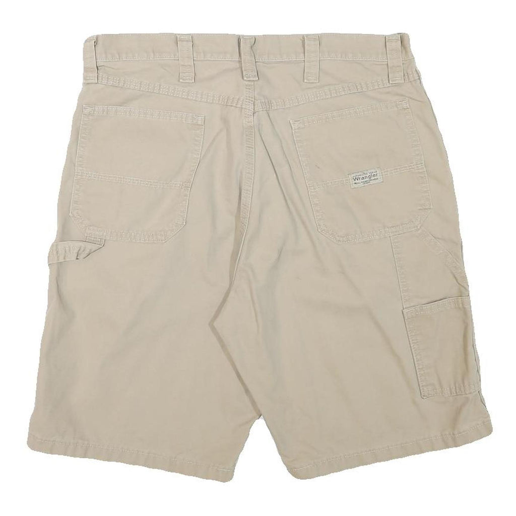 WRANGLER Mens Shorts Beige Casual XL W34 Cotton Blend Workwear Relaxed Fit