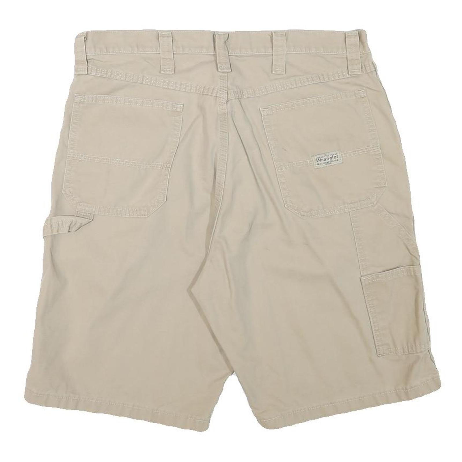 WRANGLER Mens Shorts Beige Casual XL W34 Cotton Blend Workwear Relaxed Fit