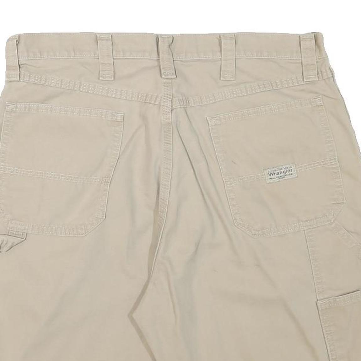 WRANGLER Mens Shorts Beige Casual XL W34 Cotton Blend Workwear Relaxed Fit