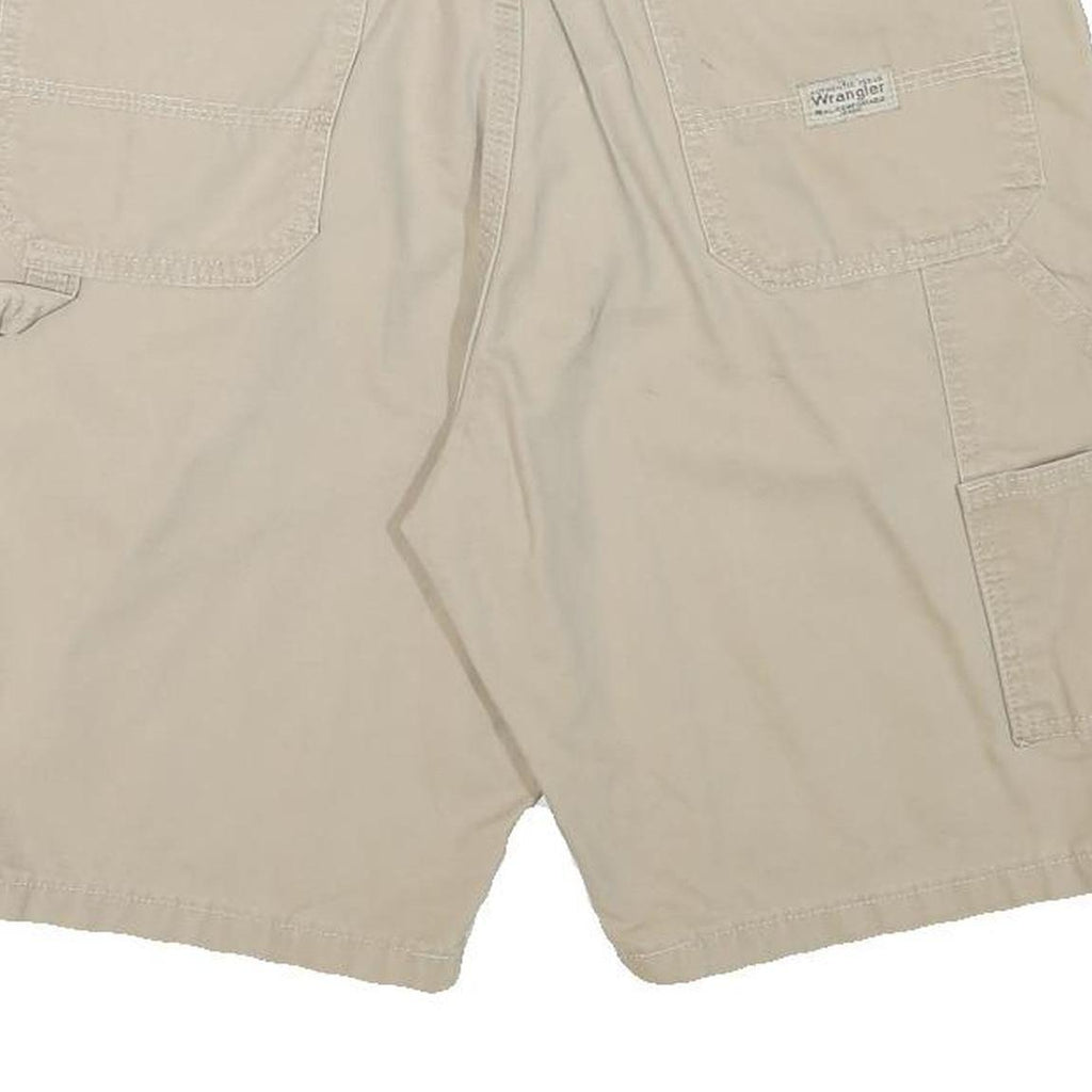 WRANGLER Mens Shorts Beige Casual XL W34 Cotton Blend Workwear Relaxed Fit