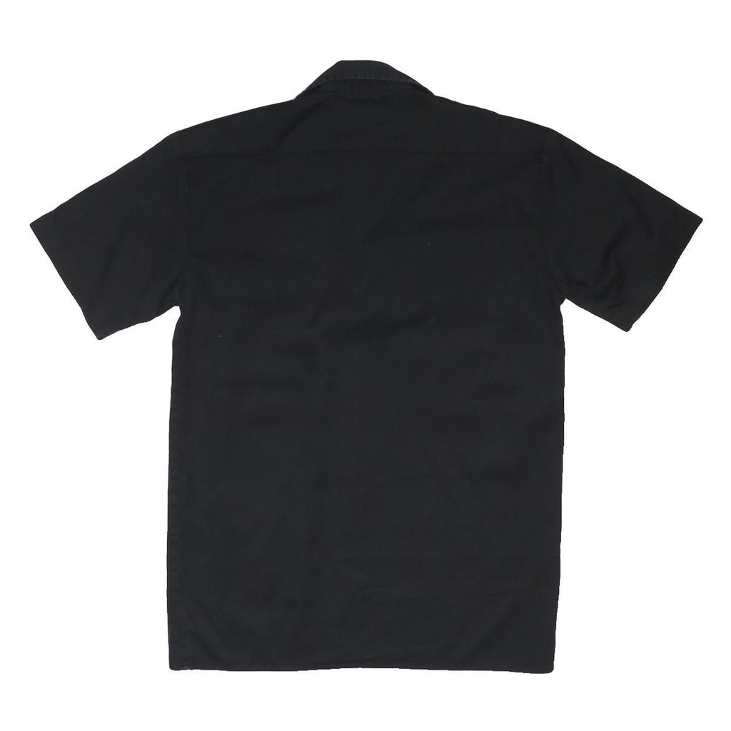 DICKIES Mens Black Work Shirt S Polyester Blend Short Sleeve Button