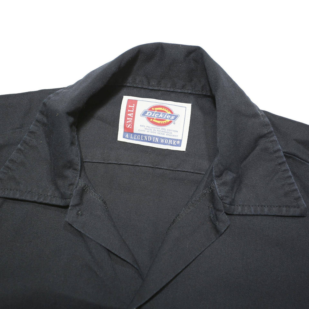 DICKIES Mens Black Work Shirt S Polyester Blend Short Sleeve Button