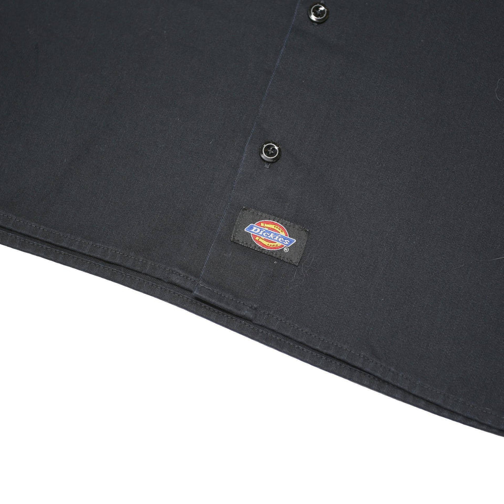 DICKIES Mens Black Work Shirt S Polyester Blend Short Sleeve Button