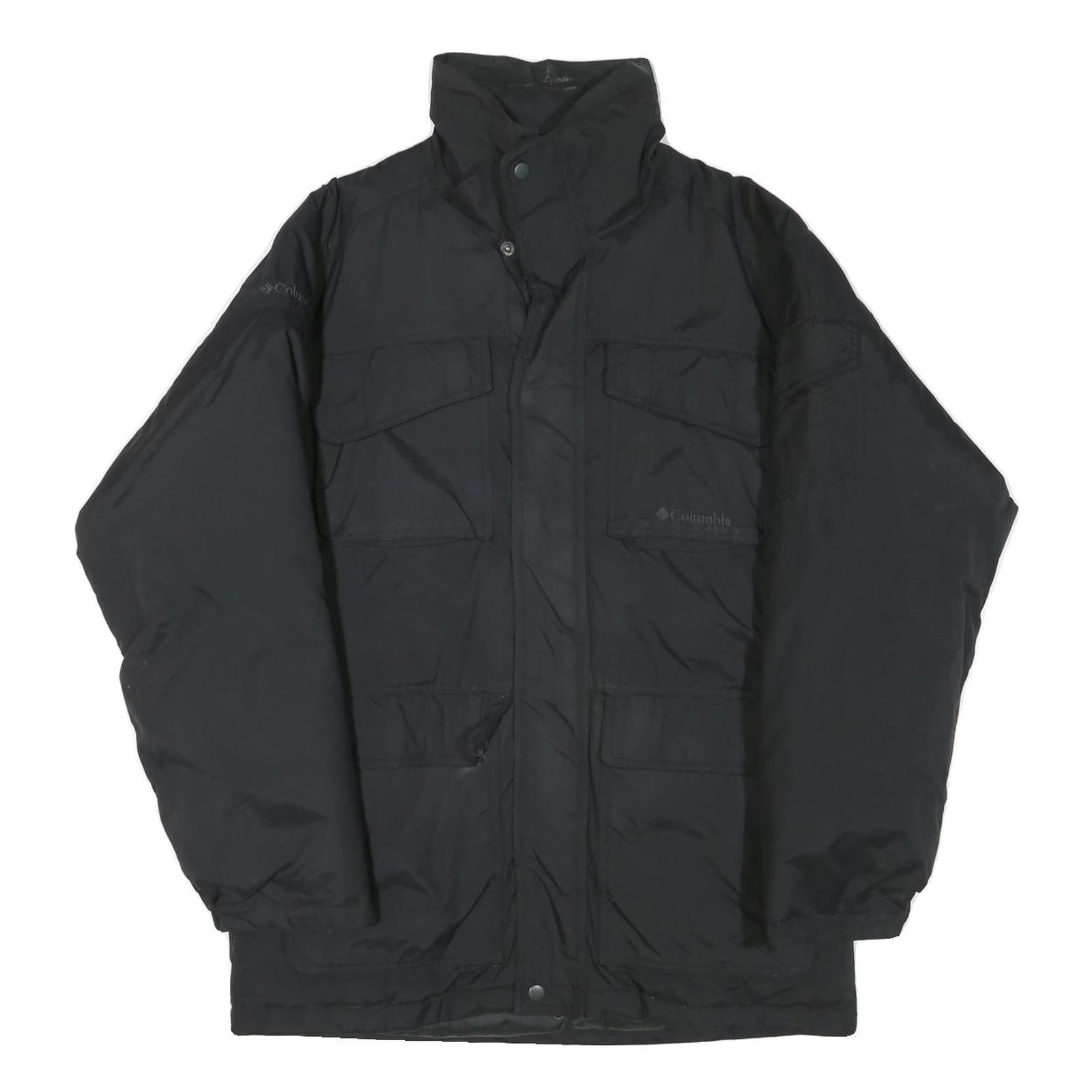 COLUMBIA Mens Black Outdoor Jacket S Polyester Blend Plain Zip Warm Lightweight