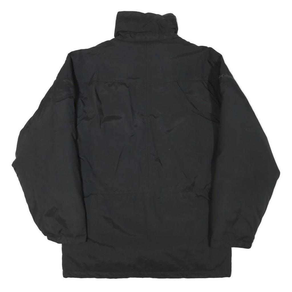 COLUMBIA Mens Black Outdoor Jacket S Polyester Blend Plain Zip Warm Lightweight