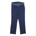 LAUREN RALPH LAUREN Womens Navy Cotton Blend Regular Fit Straight Leg Trousers