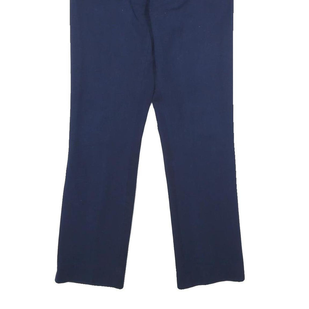 LAUREN RALPH LAUREN Womens Navy Cotton Blend Regular Fit Straight Leg Trousers