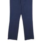 LAUREN RALPH LAUREN Womens Navy Cotton Blend Regular Fit Straight Leg Trousers