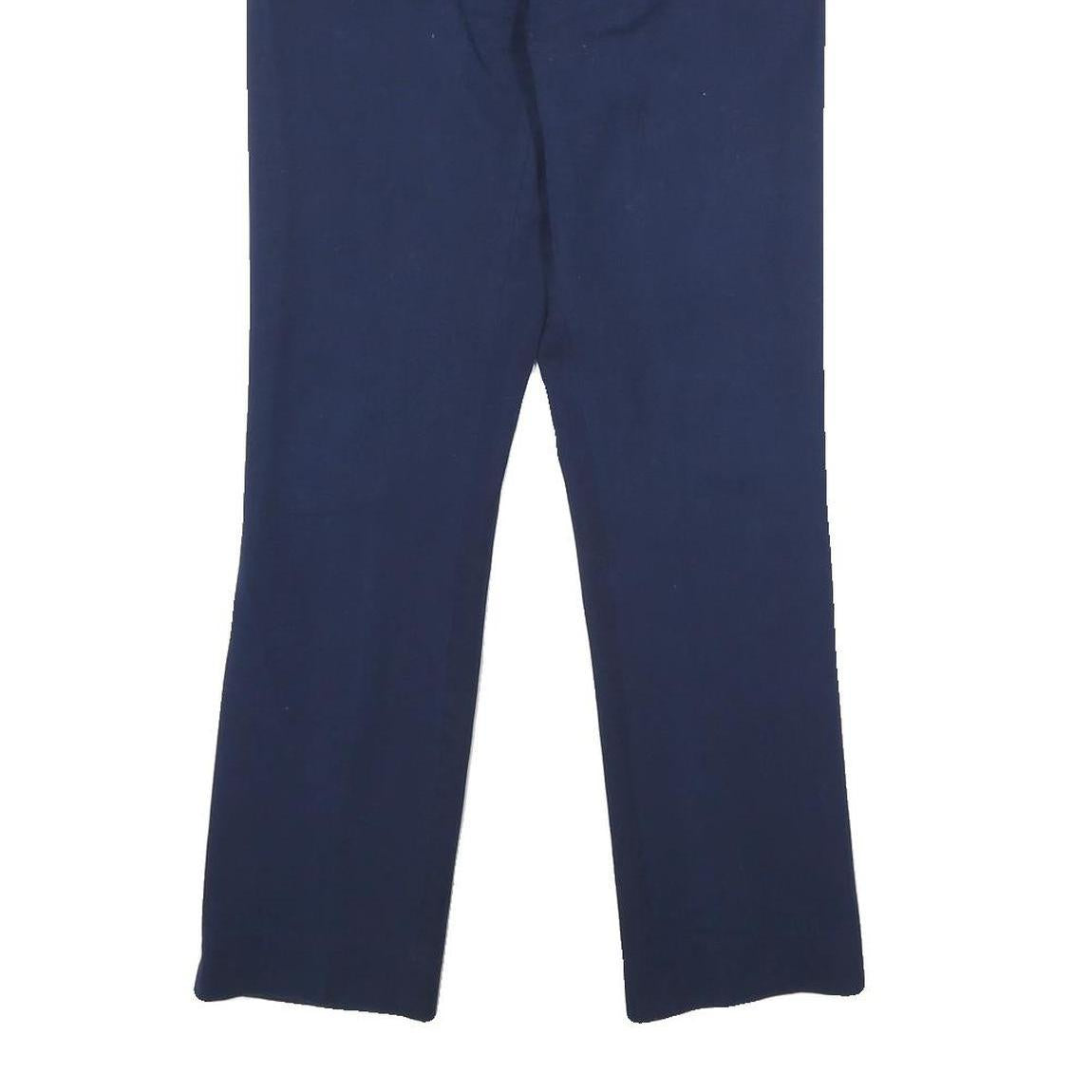 LAUREN RALPH LAUREN Womens Navy Cotton Blend Regular Fit Straight Leg Trousers