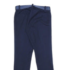 LAUREN RALPH LAUREN Womens Navy Cotton Blend Regular Fit Straight Leg Trousers