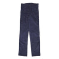 Womens Navy Slim Fit Corduroy Trousers W26 L30 Cotton Blend Zip Closure Classic